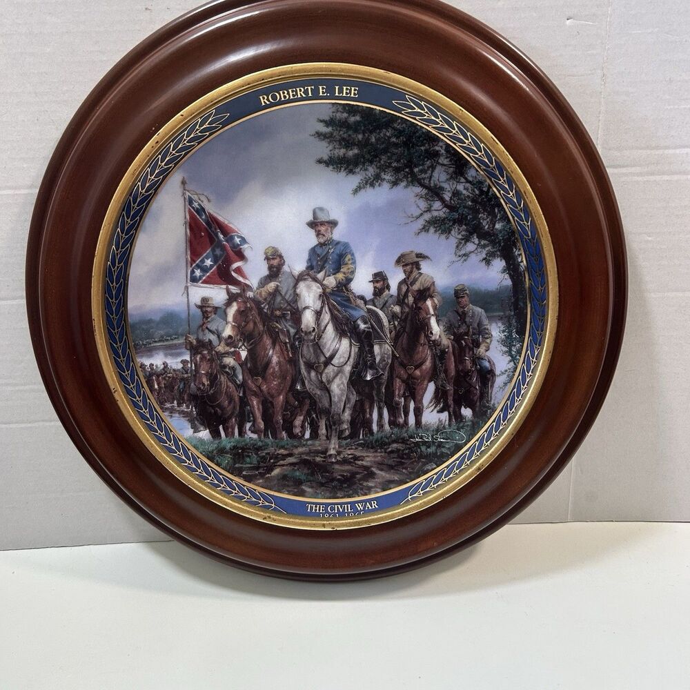 Robert E. Lee Civil War Collector Plate Framed Bradford Exchange 1994